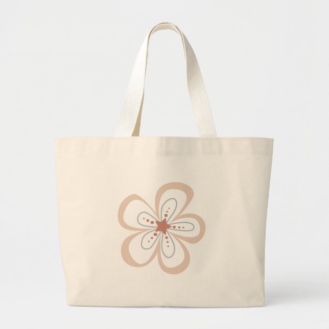 Bolsa Tote Grande Sacola da flor do hippy (Frente)