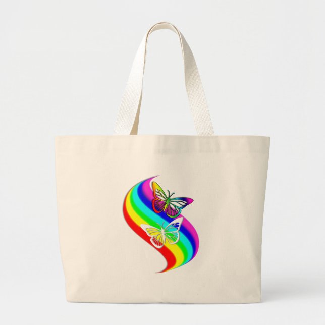 Bolsa Tote Grande Sacola da fuga da borboleta (Frente)