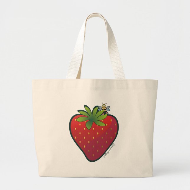 Bolsa Tote Grande Sacola da morango (Frente)