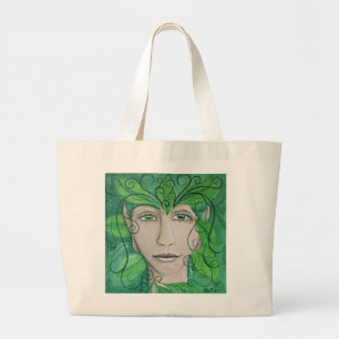 Bolsa Tote Grande Sacola da ninfa de madeira