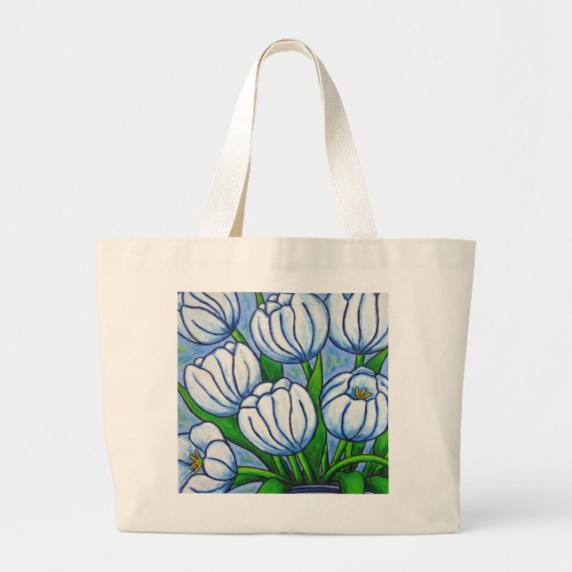Bolsa Tote Grande Sacola da tranquilidade da tulipa (Frente)