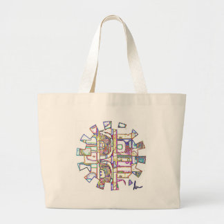 Bolsa Tote Grande Sacola das canvas das mulheres coloridas