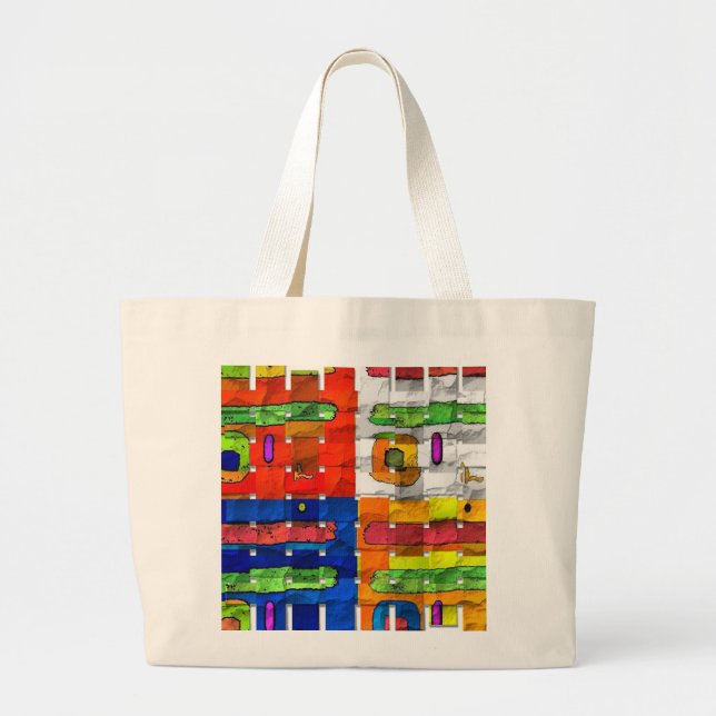 Bolsa Tote Grande Sacola das canvas das mulheres coloridas (Frente)
