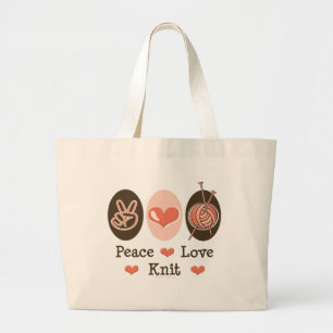Bolsa Tote Grande Sacola de confecção de malhas da malha do amor d