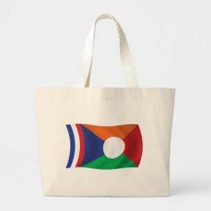 Bolsa Tote Grande Sacola de Lona com a Bandeira da Reunião