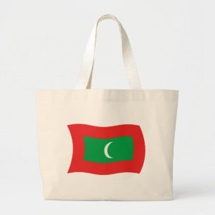 Bolsa Tote Grande Sacola de Mão com a Bandeira das Maldivas