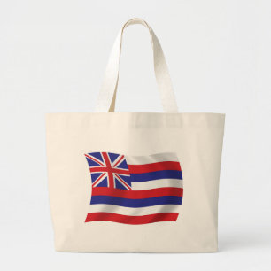 Bolsa Tote Grande Sacola de mão com a bandeira do Havaí