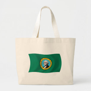 Bolsa Tote Grande Sacola de mão da bandeira de Washington