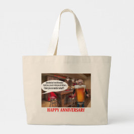 Bolsa Tote Grande sacola de viagem jumbo. Feliz aniversário, cerveja