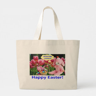 Bolsa Tote Grande sacola de viagem jumbo. Felz pascoa alpaca/coelho