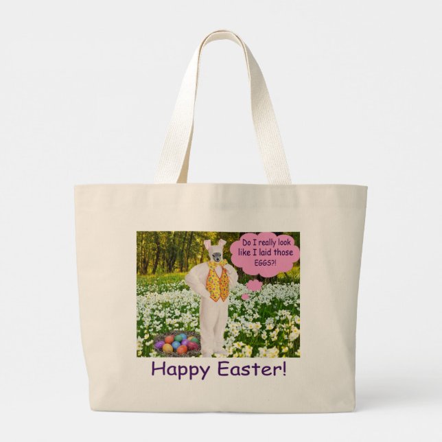 Bolsa Tote Grande sacola de viagem jumbo. Felz pascoa. klipspringer/ (Verso)