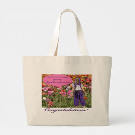 Bolsa Tote Grande sacola de viagem jumbo. Parabéns. ocelot/gênio