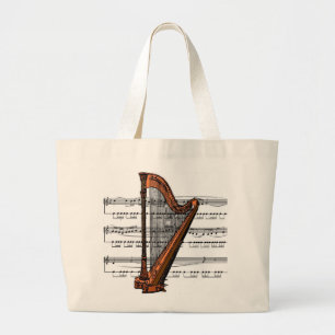 Bolsa Tote Grande Sacola do ~ do fundo da música da harpa 02B