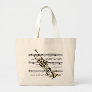 Bolsa Tote Grande Sacola do fundo da música da trombeta 11 B w/Shee