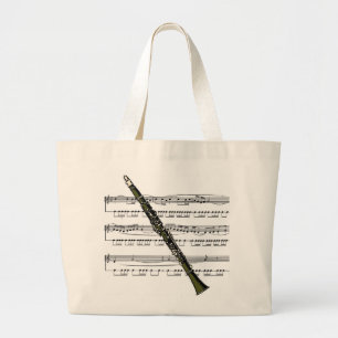 Bolsa Tote Grande Sacola do fundo da música do clarinete 09B W/Shee