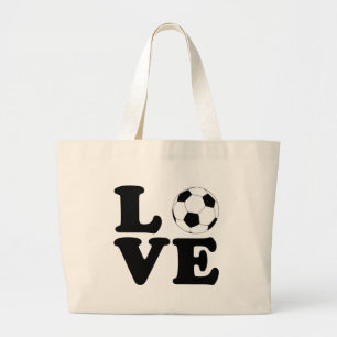 Bolsa Tote Grande Sacola do futebol do amor