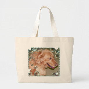 Bolsa Tote Grande Sacola do golden retriever