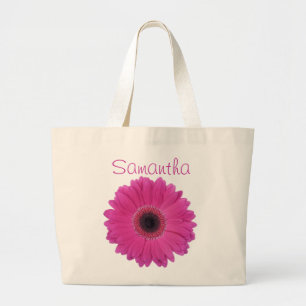 Bolsa Tote Grande Sacola do jumbo da flor de Fuschia