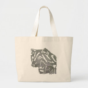 Bolsa Tote Grande Sacola do lobo dos miúdos