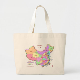 Bolsa Tote Grande Sacola do mapa de China