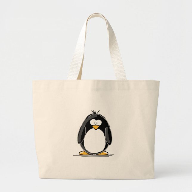 Bolsa Tote Grande Sacola do pinguim (Frente)