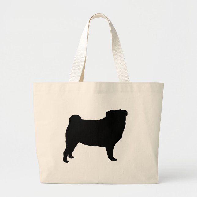 Bolsa Tote Grande Sacola do Pug (Frente)