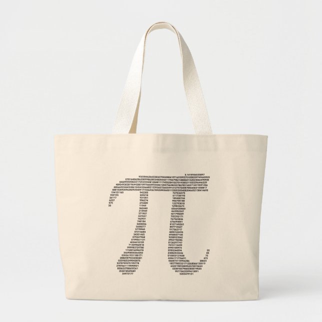 Bolsa Tote Grande Sacola do símbolo do Pi (Frente)