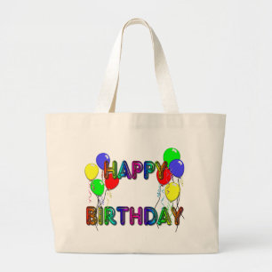 Bolsa Tote Grande Sacola dos Ballons D1 do feliz aniversario