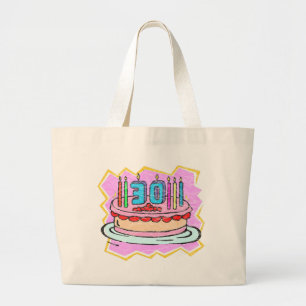 Bolsa Tote Grande Sacola dos presentes de aniversário de 30 anos