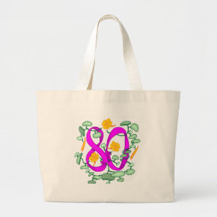 Bolsa Tote Grande sacola dos presentes de aniversário do 80