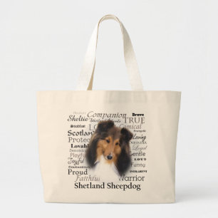 Bolsa Tote Grande Sacola dos traços de Sheltie