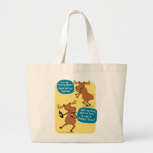 Bolsa Tote Grande Sacola engraçada dos alces da dança