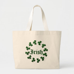 Bolsa Tote Grande Sacola irlandesa do anel do trevo