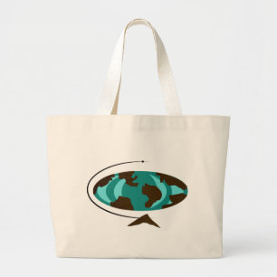 Bolsa Tote Grande Sacola moderna da arte do globo do meio século