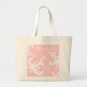 Bolsa Tote Grande Sacola nupcial floral do partido do damasco