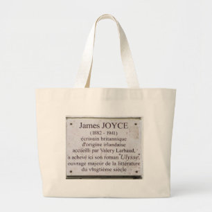 Bolsa Tote Grande Sacola parisiense da chapa de James Joyce Ulysses