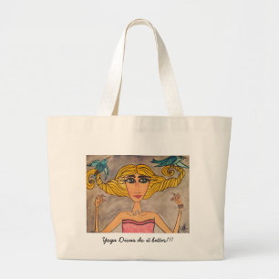 Bolsa Tote Grande Sacola reusável da diva da ioga