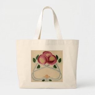 Bolsa Tote Grande Sacola rosa vermelha do rosa de Charles Rennie