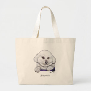Bolsa Tote Grande Sacola suspeito de Bichon Frise