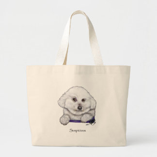 Bolsa Tote Grande Sacola suspeito de Bichon Frise