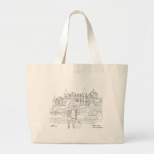 Bolsa Tote Grande Sacola Tote do Castelo Dunrobin, Escócia