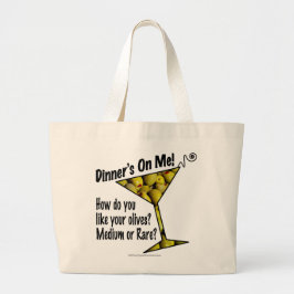 Bolsa Tote Grande SACOLAS DE COQUETEL Jantar! Azeitonas? Médias ou R