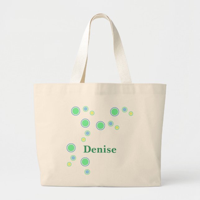 Bolsa Tote Grande Sacolas personalizadas com nomes (Frente)