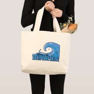 Bolsa Tote Grande Sacos de toques de Onda Funny Beach
