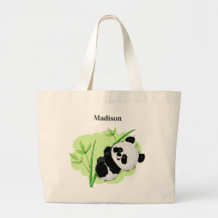 Bolsa Tote Grande Sacos de tote de nome personalizado do Panda