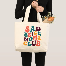 Bolsa Tote Grande Sad Beige Mães Club Souvenir Estilo Retro Groovy