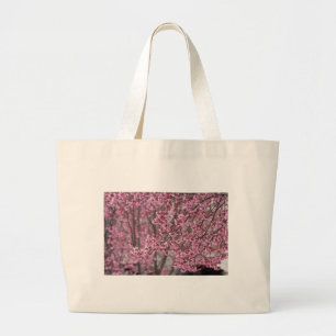 Bolsa Tote Grande Sakura Cherry Blossoms Fluindo Rosa