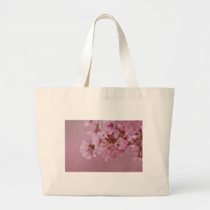 Bolsa Tote Grande Sakura Cherry Blossoms Rosa Pálido Reflexões