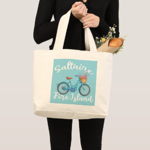 Bolsa Tote Grande Saltaire Fire Island cesta de bicicleta Nova York 