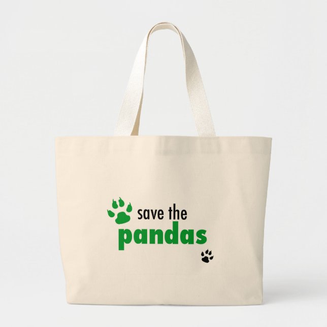 Bolsa Tote Grande Salvar as pandas (Frente)